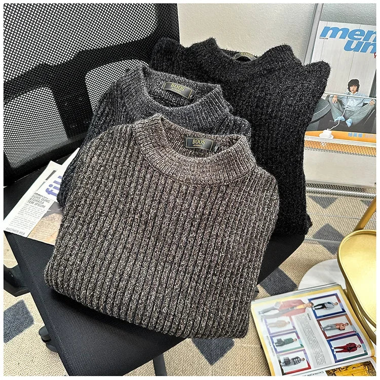 Herren Pullover Sweatshirt Leichter Pulli Sweater Langarm Shirt Strickpullover
