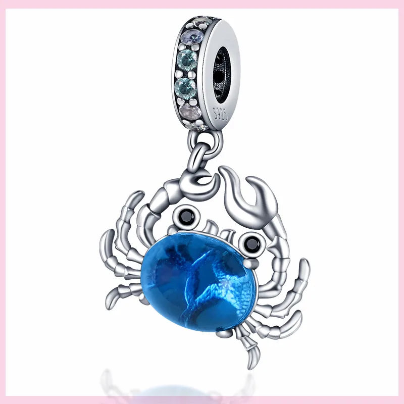 Charms Anhänger 925er Sterling Silber Armband Muranoglasperlen Damen Glas Beads