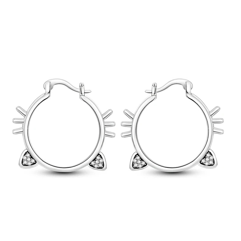 Funkelnde 925er Silber Creolen m. Zirkonia | Luxus-Qualität | Trend Ohrringe