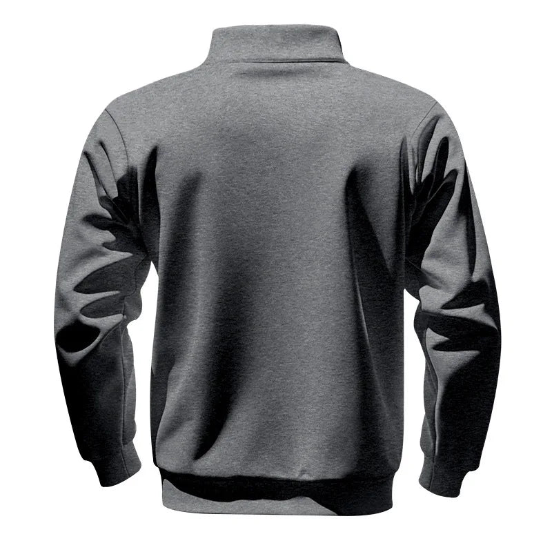 Herren Pullover Fleece Sweatshirt Troyer Pulli Sweater Stehkragen Langarmpulli