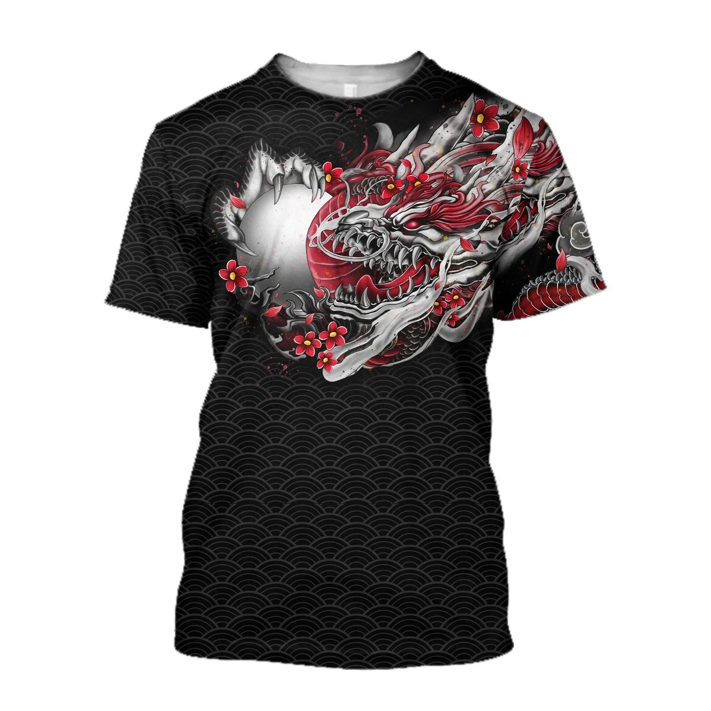 Herren Samurai Oversized 3D T-Shirt Rundhals Unisex Sommer Streetwear