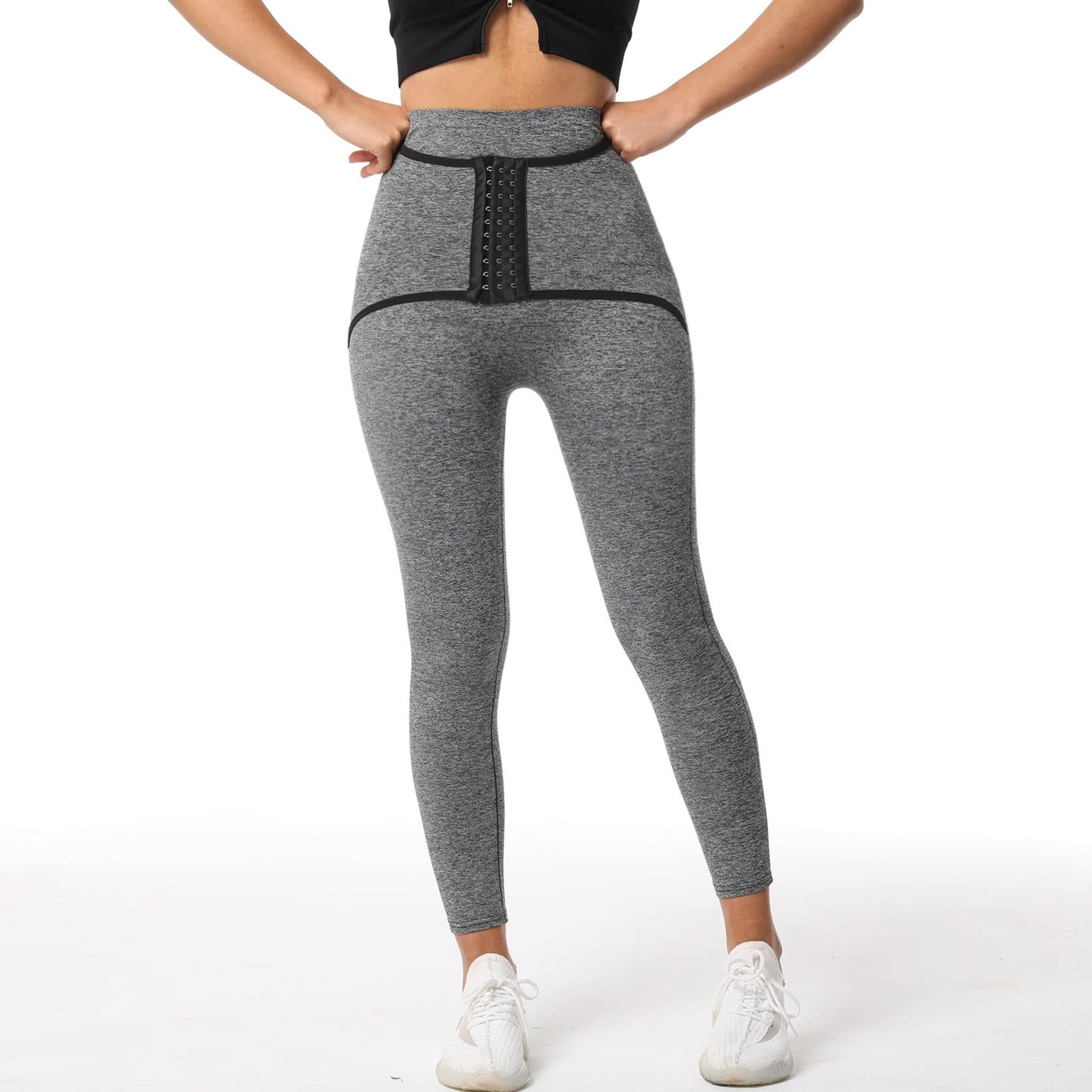 Damen Neopren Sauna Hose Schwitzhose Yogahose Thermoeffekt Abnehmen Hose Leggins