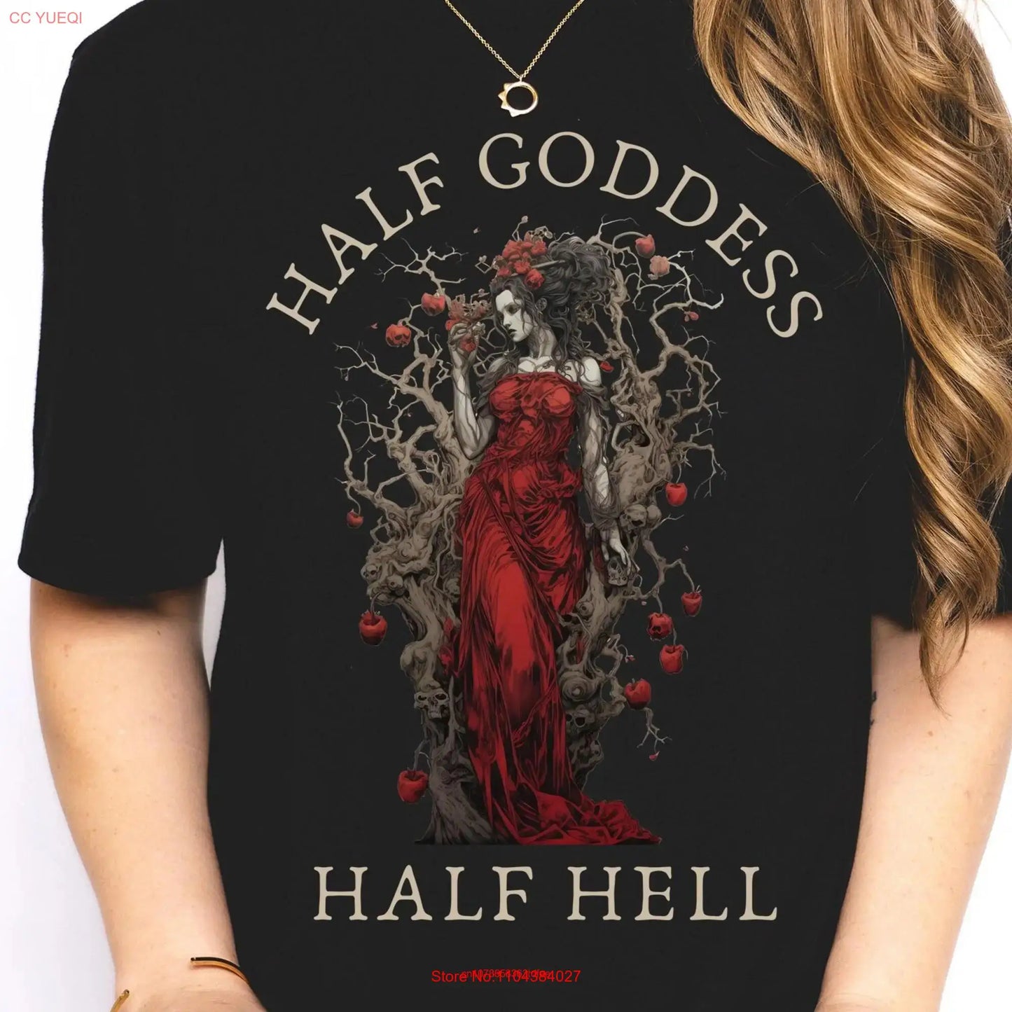Damen Sommer Top Gothic T-Shirt Rundhals Streetwear lockeres Damentop Bluse