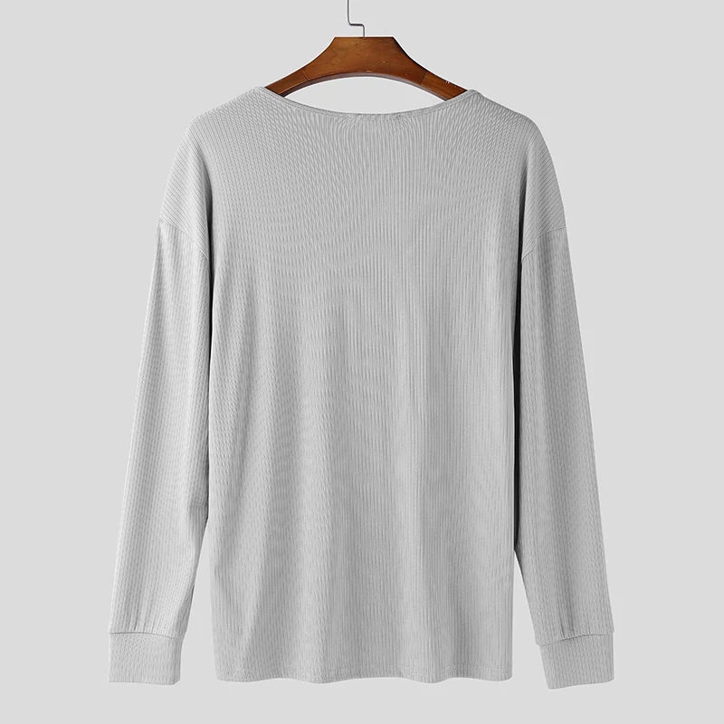 Herren Pullover Sweatshirt Leichter Pulli Sweater Langarm Shirt Strickpullover