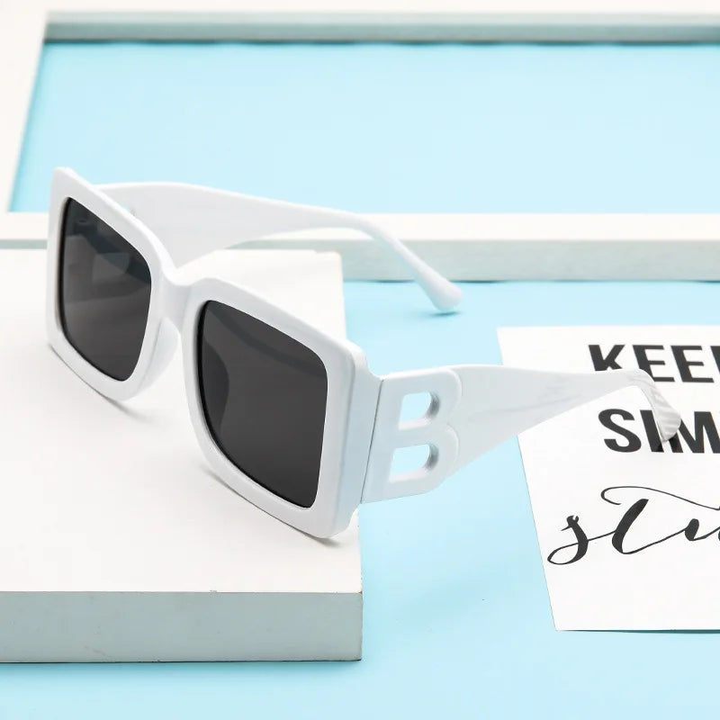 Damen Sonnenbrille Designer Luxus Brille Quadratische Übergröße Gläser Vintage