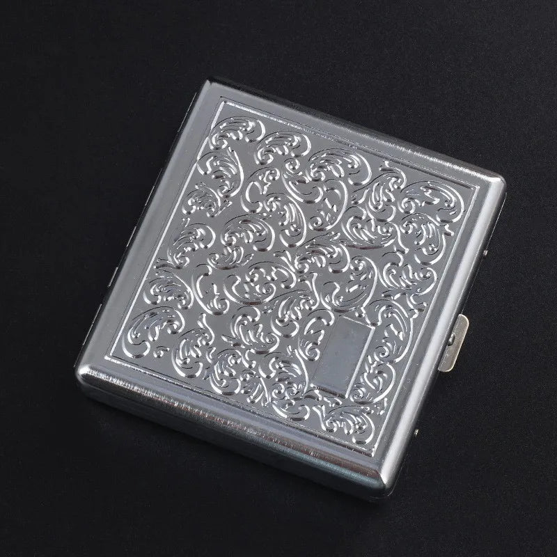 Zigarettenetui Mini Etui 20 Zigaretten Dose Metall Box Kunst Leder Tabakdose Neu