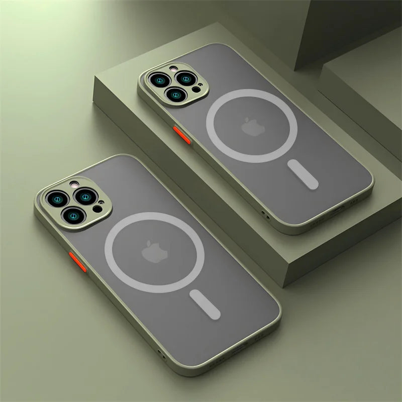 Custodia Cover Magsafe cellulare per iPhone 13 14 15 16 pro max Silicone Bumper