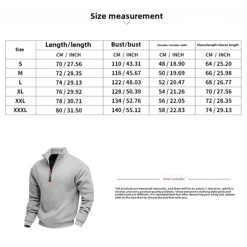 Herren Pullover Sweatshirt Troyer Pulli Sweater Stehkragen Zipper Langarmpulli