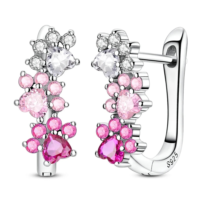 Orecchini a Cerchio in Argento 925 Sterling con Zirconi | Creole Brillanti