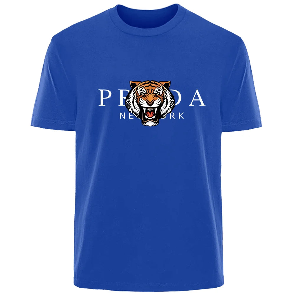 Männer T-Shirt Tiger Herrenmode Shirts Hemden Streetwear 100% Baumwolle Tank Top