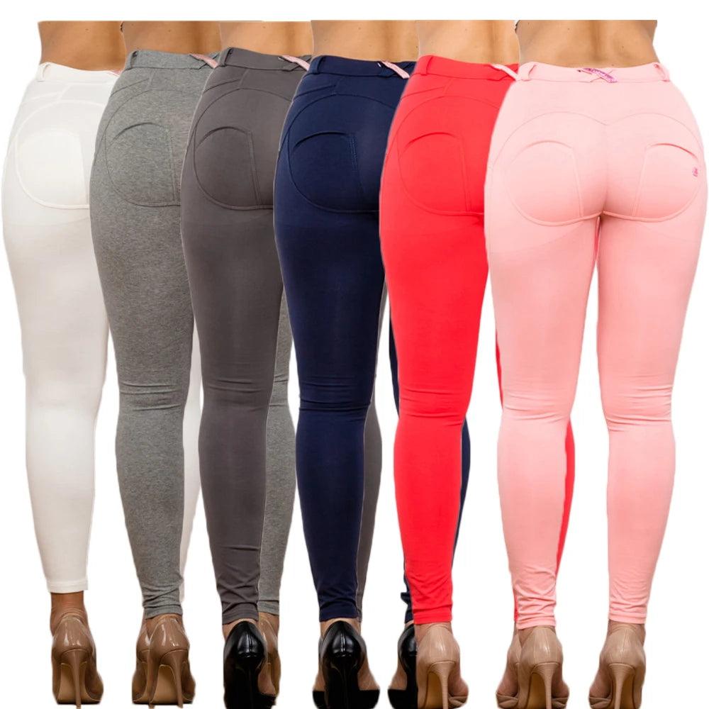 Damen Leggins Denim Look Leggings Sexy Push Up Jeans Hose Jeanshose Stretchhose