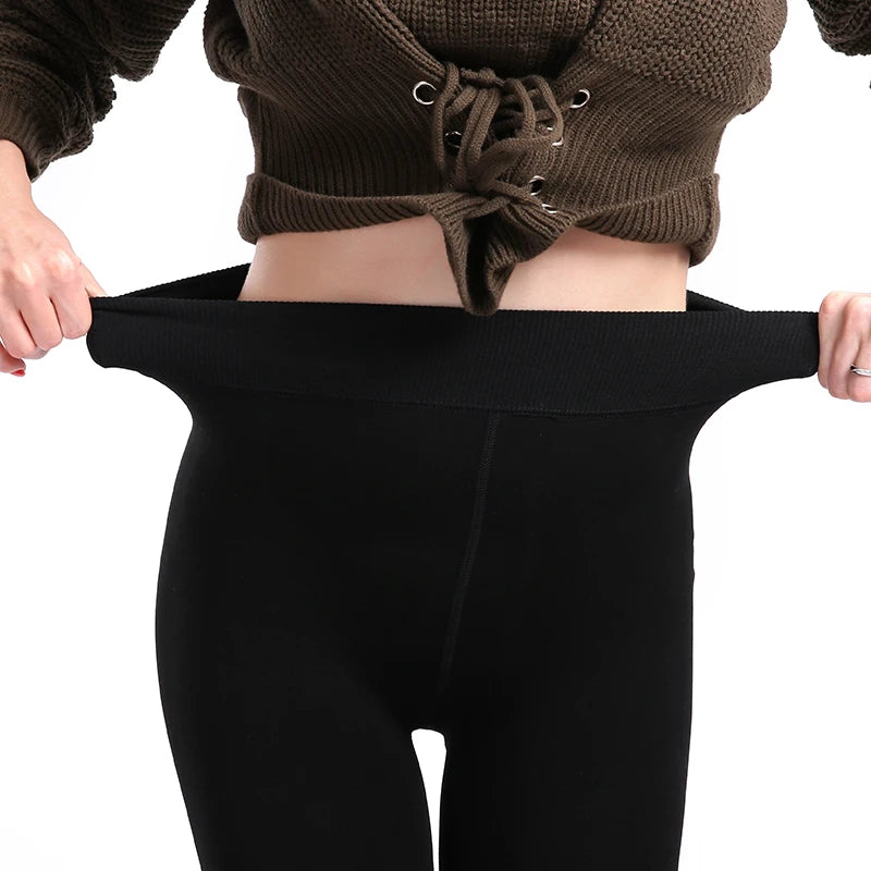 Frauen Winter Warm Thermo Hose Innenfleece Strumpfhose Blickdicht Hosen Leggins