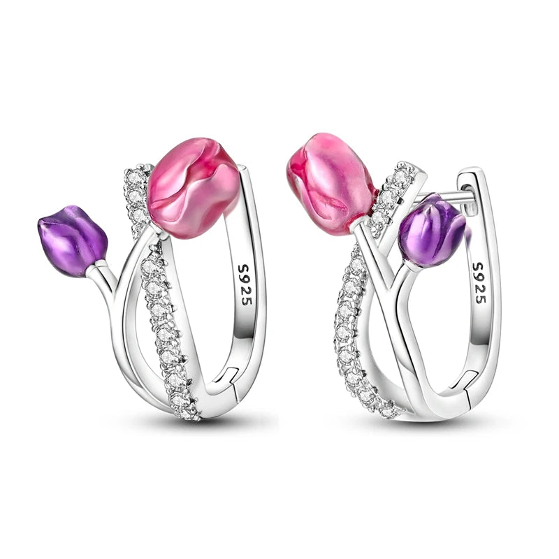 Orecchini a Cerchio in Argento 925 Sterling con Zirconi | Creole Brillantini