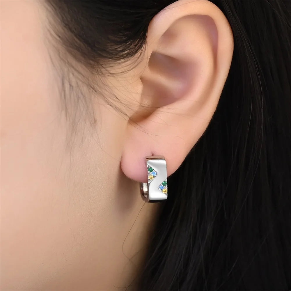 Creole Argento 925 Sterling Zirconi | Orecchini Eleganti Ipoallergenici Regalo