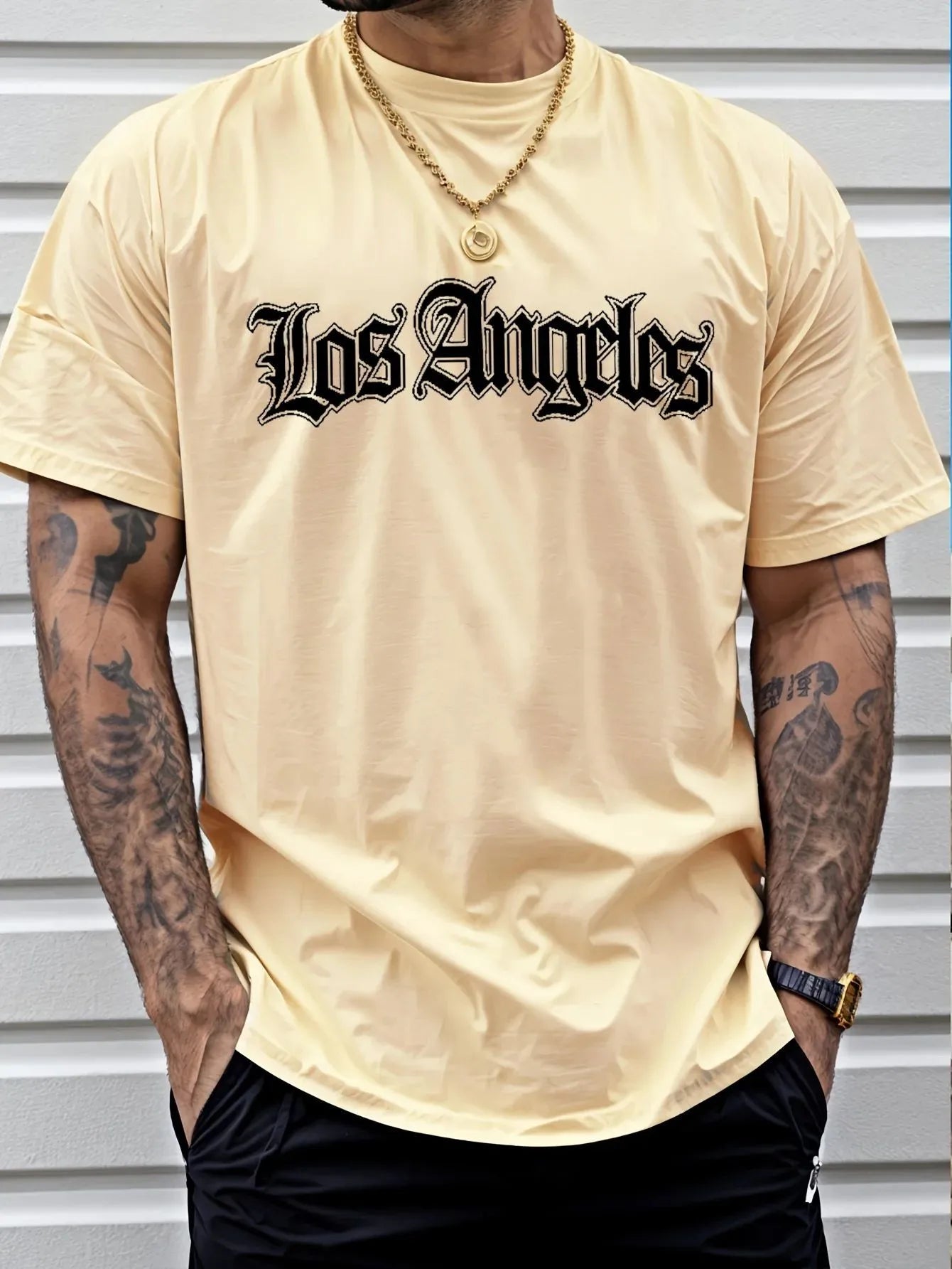 Herren T-Shirt Los Angeles Shirt Rundhals Streetwear Tank Top Hemd Polohemd Tops