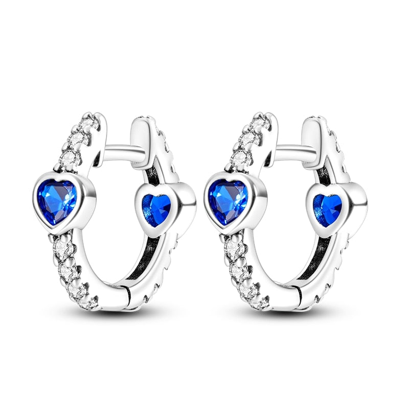 1 Paar Creolen aus 925 sterling Silber Ohrringe Ohrschmuck Zirkonia Ohrstecker