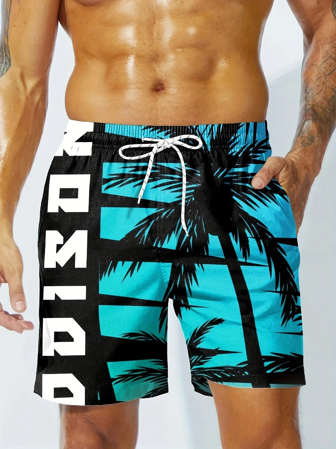 Hawaii-Badehose Herren Badeshort Kurzehose Shorts Schwimmhose 100% Polyester