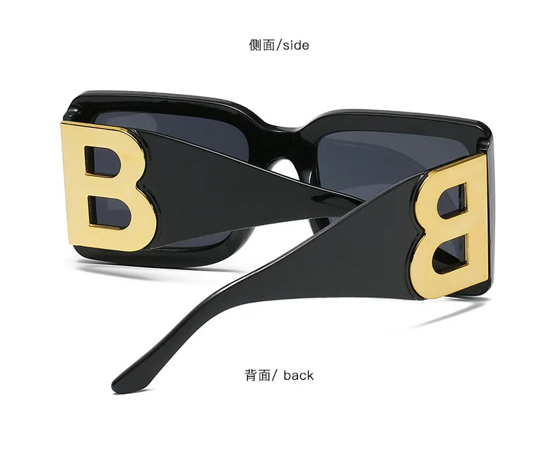 Designer Luxus Brille Sonnenbrille Damen Quadratische Übergröße Gläser Vintage