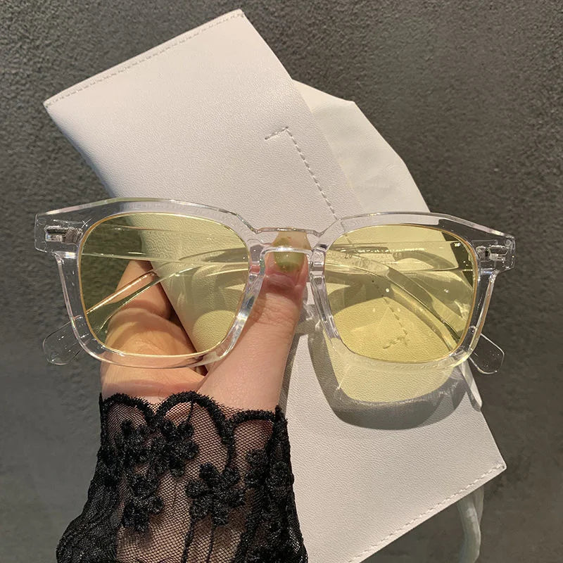 Damen Sonnenbrille Designer Luxus Brille Quadratische Übergröße Gläser Vintage