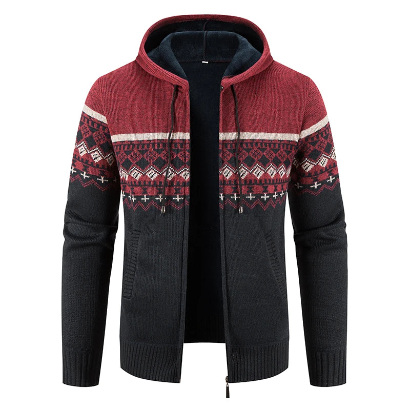 Herren Herbst Jacke Übergangsjacke Warme Sweatjacke Zipper Sweater Strickjacke