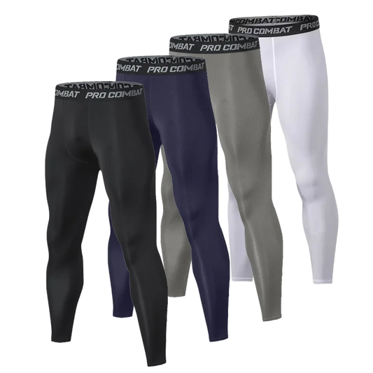 Pantaloni a Compressione da Uomo Leggings Calcio Corsa Palestra Leggins Calza
