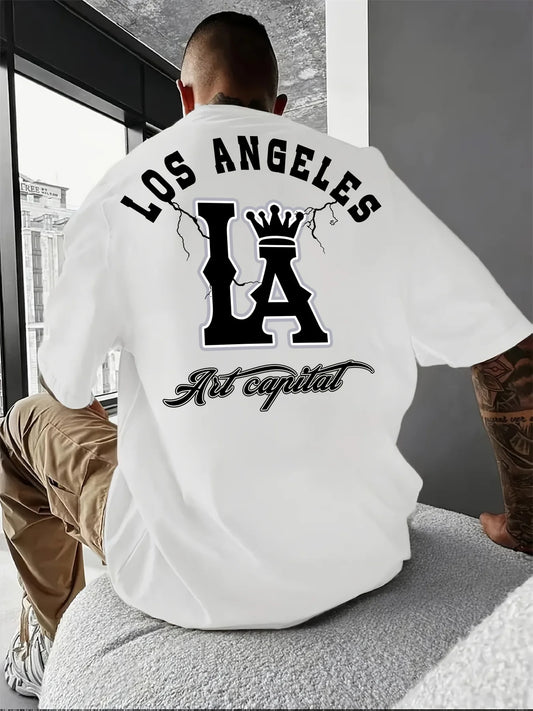 Herren T-Shirt Los Angeles Shirt Rundhals Streetwear Tank Top Hemd Polohemd