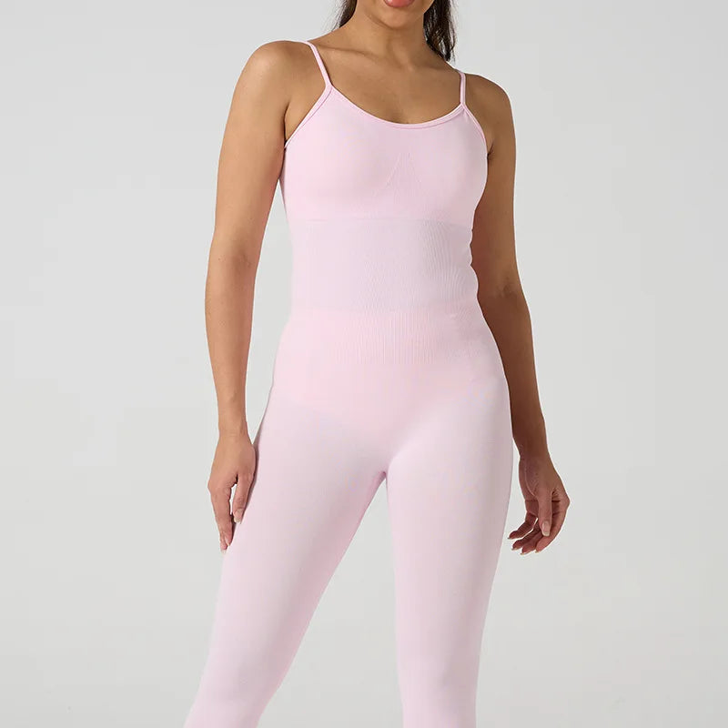 Yoga Fitness Overalls Jumpsuit Gym Stretch Leggings Jogging Anzug Top Push Up