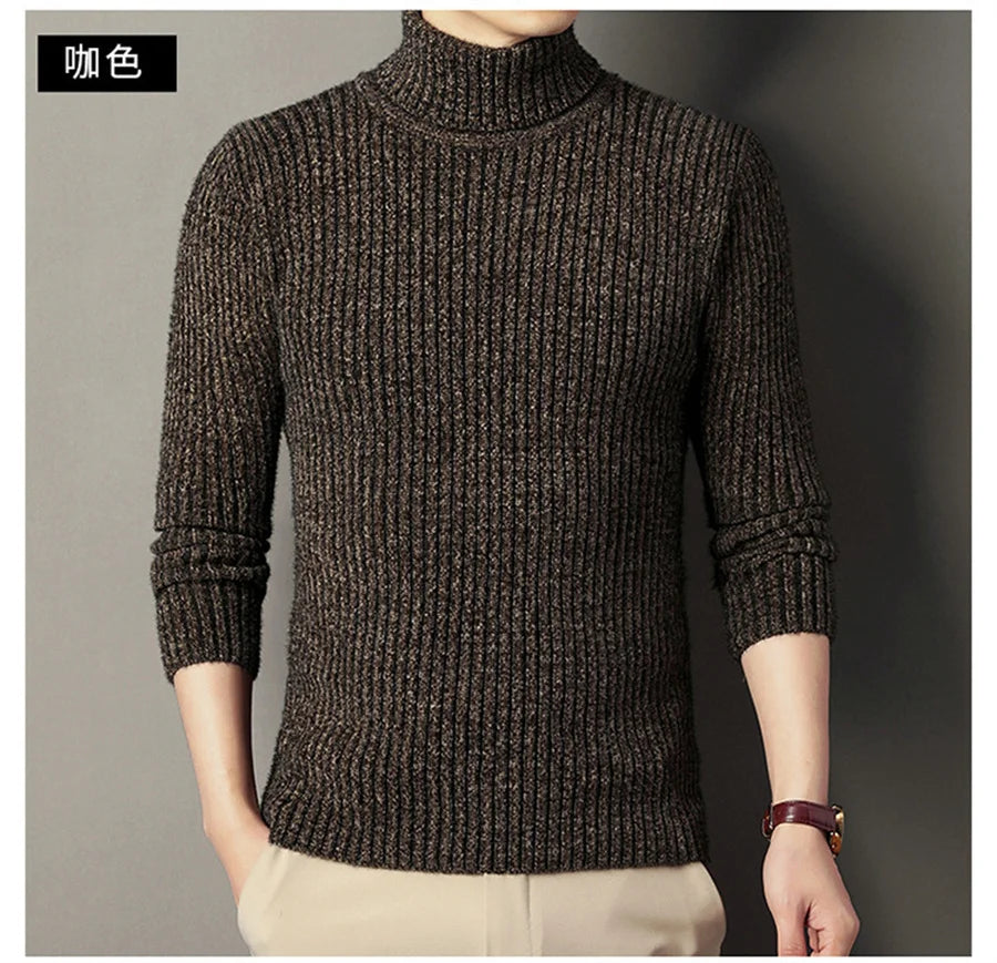 Herren Rollkragen Pullover Sweatshirt Pulli Zipper Sweater Shirt Langarmshirt