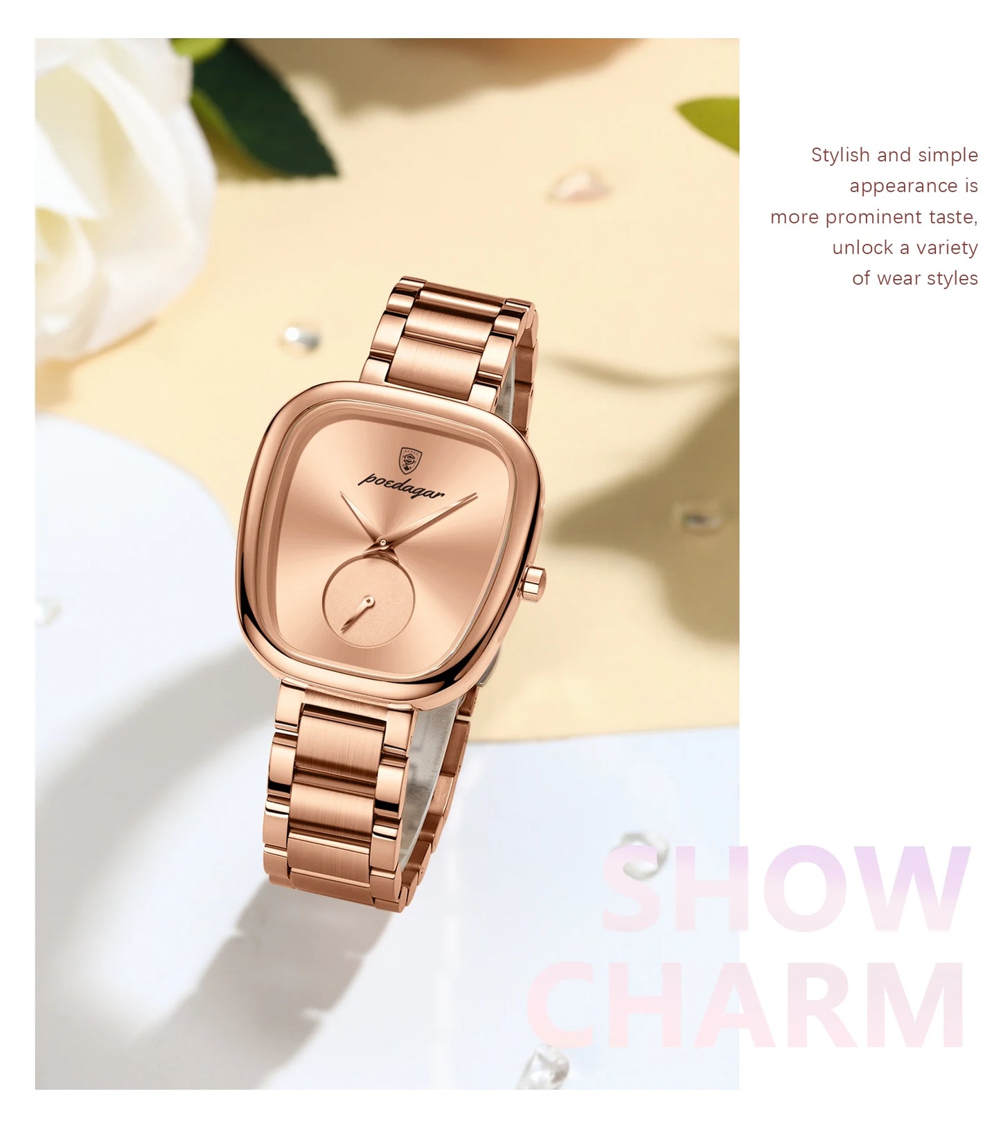 Damen Armbanduhr Armband Uhren Luxus Quarz Uhr Silber Gold Business Quarzuhr