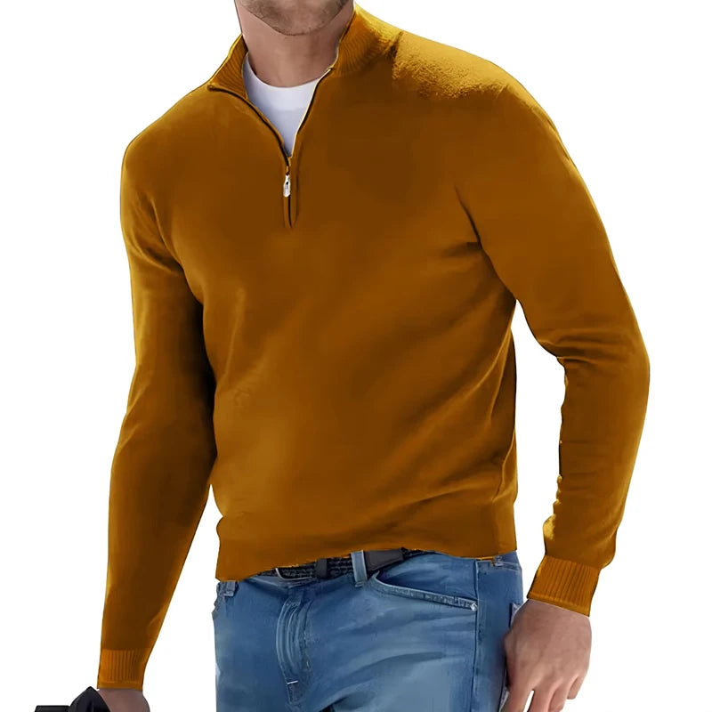 Herren Pullover Sweatshirt Troyer Pulli Sweater Stehkragen Zipper Langarmpulli