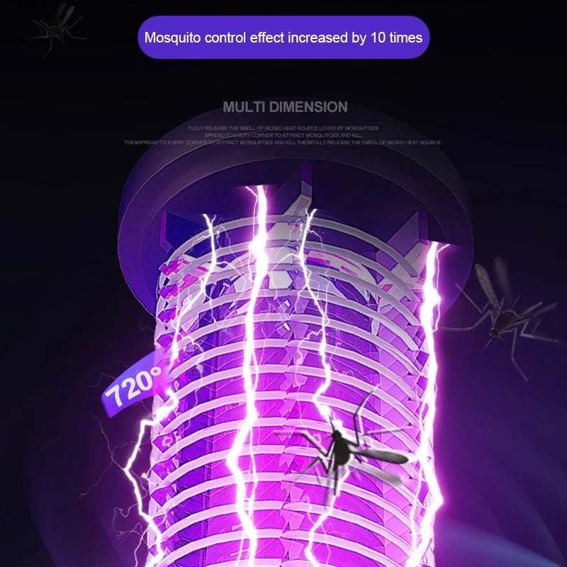 Fliegenfalle Elektrisch Mückenlampe Fliegenfänger Insektenfalle Akku UV-Licht