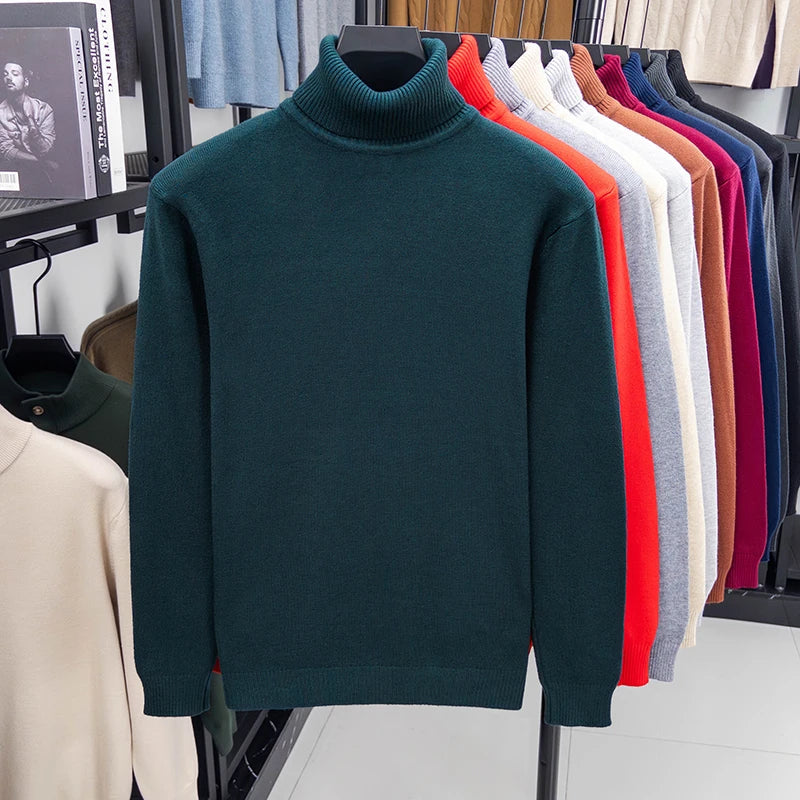 Herren Rollkragen Pullover Sweatshirt Leichter Pulli Sweater Shirt Langarmshirt