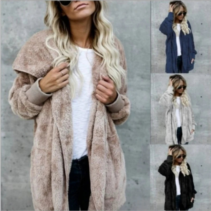 Teddy Kapuzenpullover Hoodie Pulli Damen Kapuzenpulli Jacke Kapuzenjacke