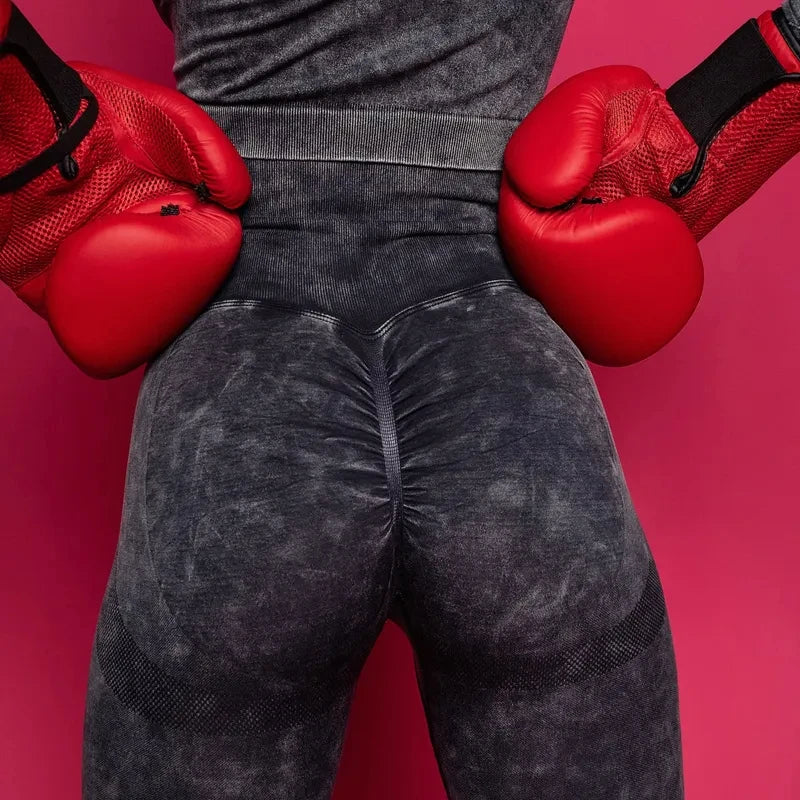 Yoga Leggings Push Up Hohe Taille Sexy Damen Sport Hose Fitness Gym Stretch