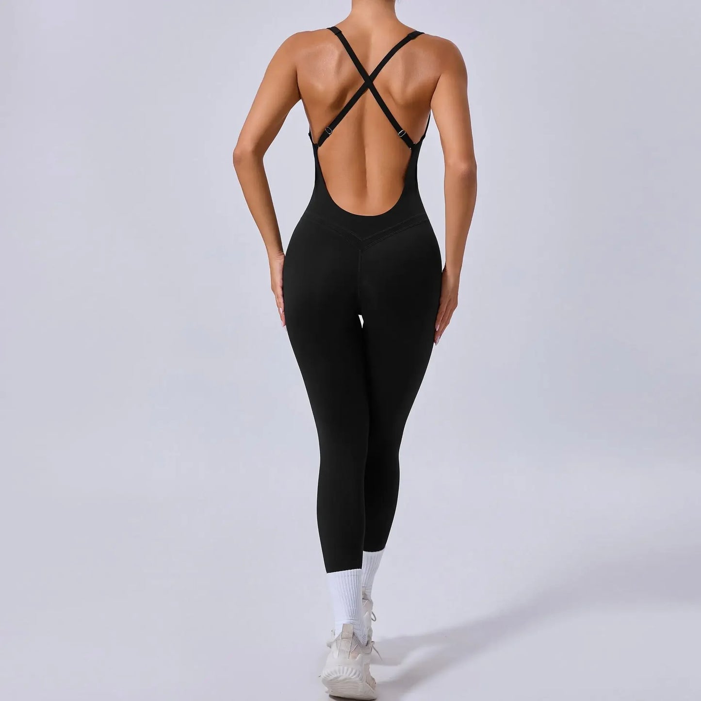Tuta intera Sportiva Donna Rompers Pantaloni Yoga Palestra Sexy Jumpsuit Tutina