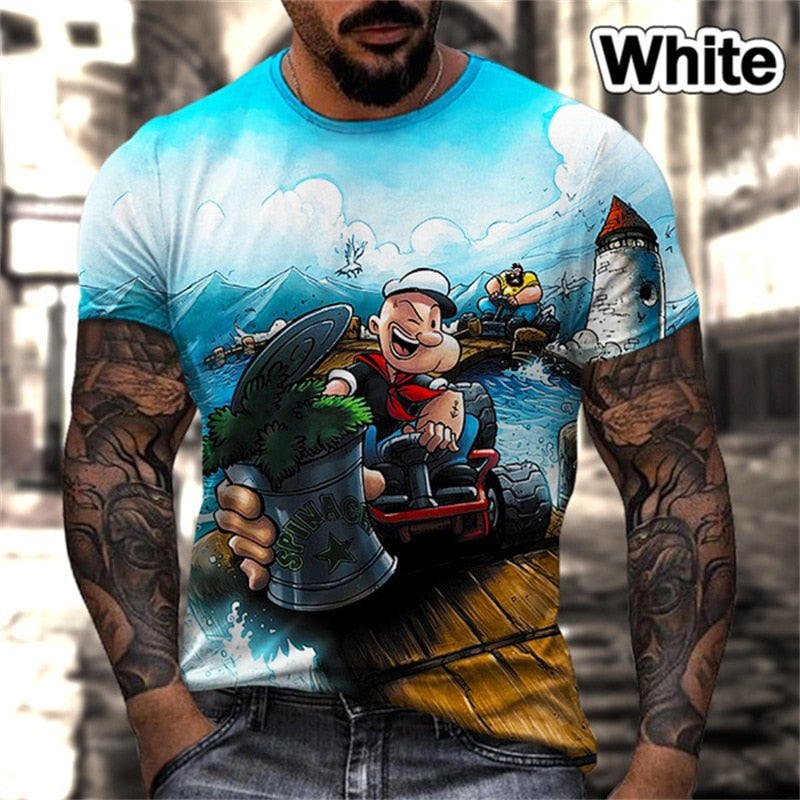 Herren Fashion Vintage 3D T-Shirt Rundhals Unisex Sommer Streetwear