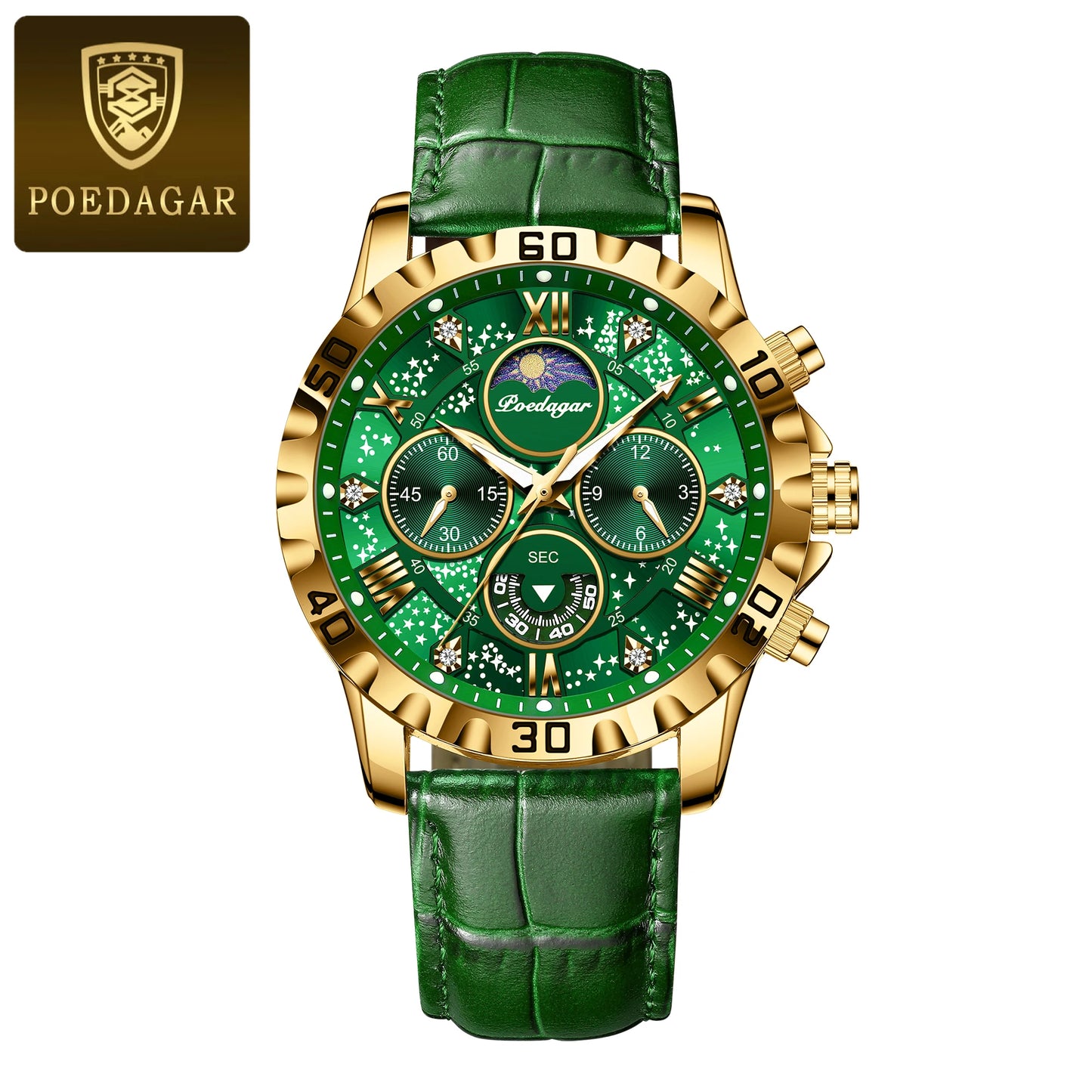 Herren Armbanduhr Digital Uhr Silber Edelstahl LED Quarzuhr Luxus Chronograph