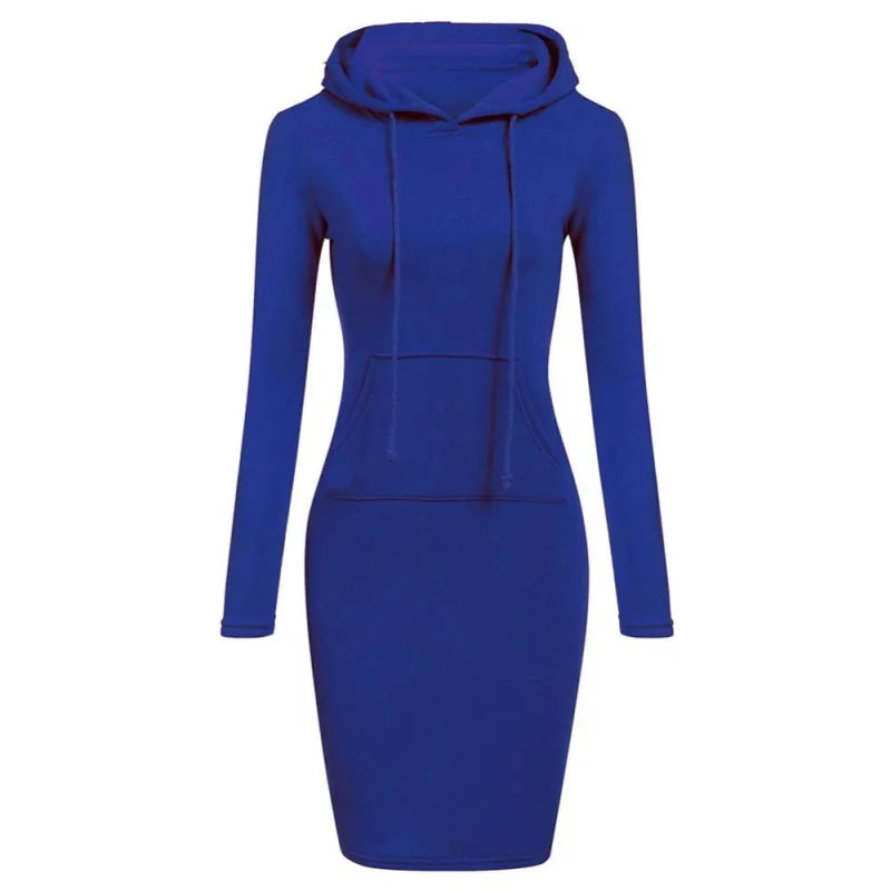 Kapuzenpullover Sweatshirt Pulloverkleid Hoodie Pulli Tunika Damen Sportkleid