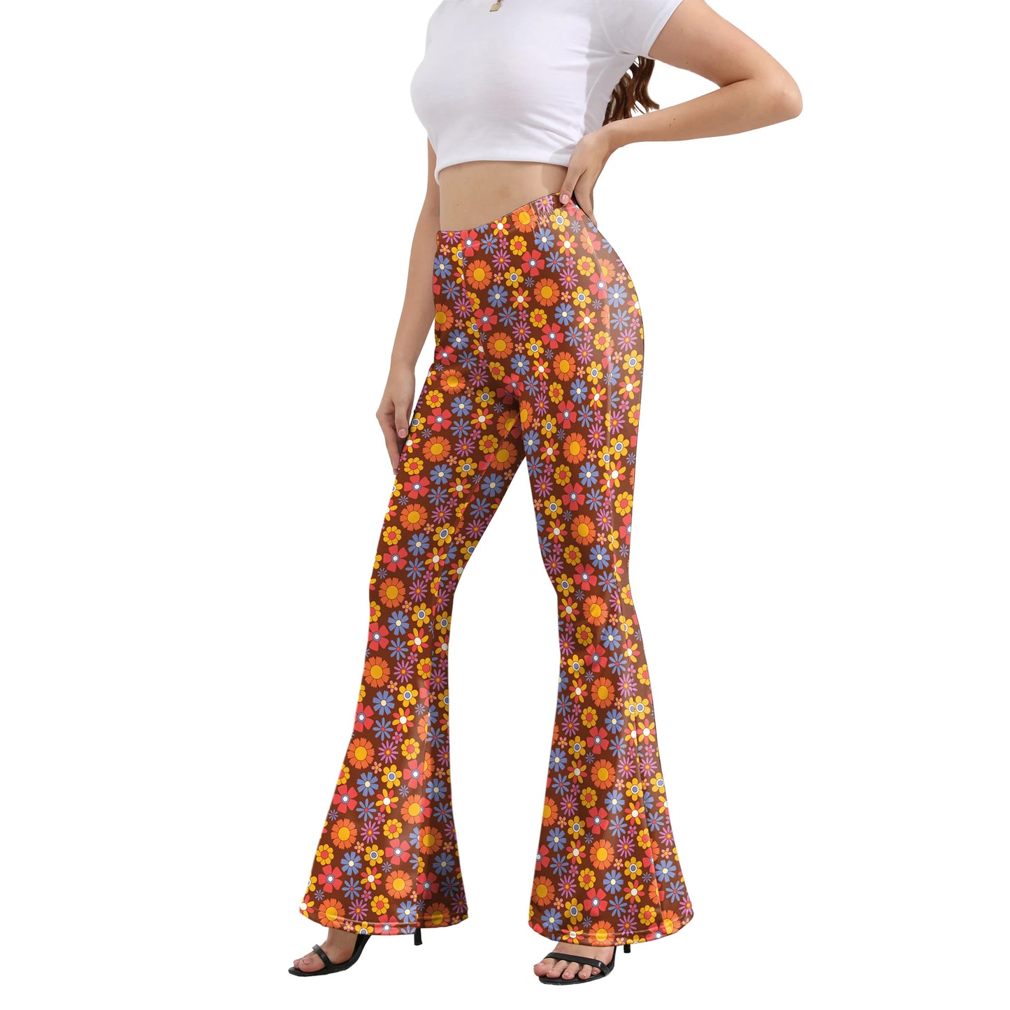 Pantaloni Yoga donna a gamba larga Leggins Svasati Sportivi Fitness Tuta Retro