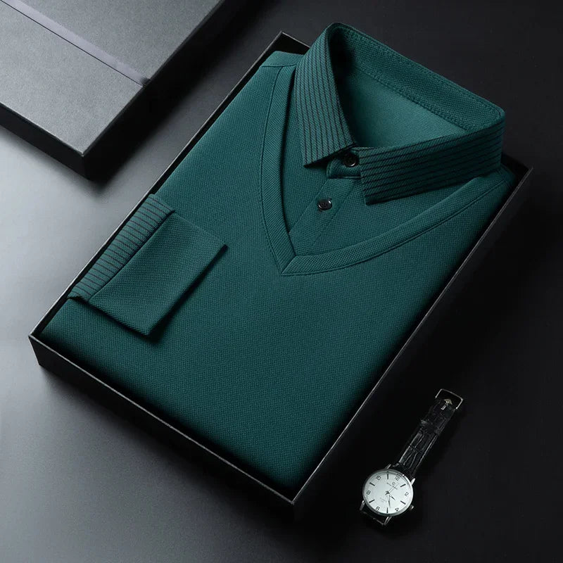 Herren Poloshirt POLO Shirt T-Shirt Langarm Zipper Hemd Fashion Polohemd Top NEU