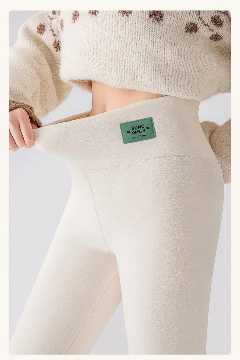 Frauen Hose Winter Leggins Warm Thermohose Innenfleece Blickdichte Strumpfhose