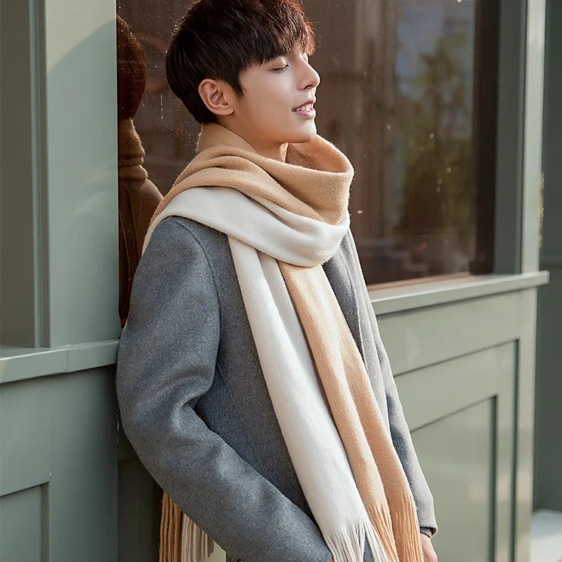 Herren Schal Winterschal Stola Schlauchschal Halstuch Wollschal Strickschal Loop