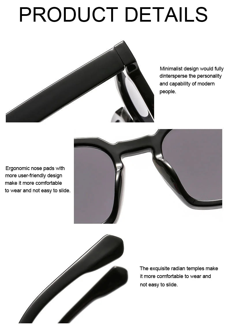 Damen Sonnenbrille Designer Luxus Brille Quadratische Übergröße Gläser Vintage