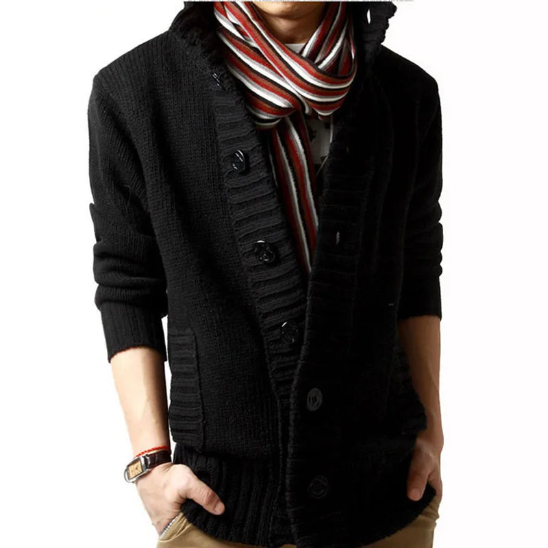 Herren Herbst Jacke Übergangsjacke Sweatjacke Sweater Strickjacke mit Zopfmuster