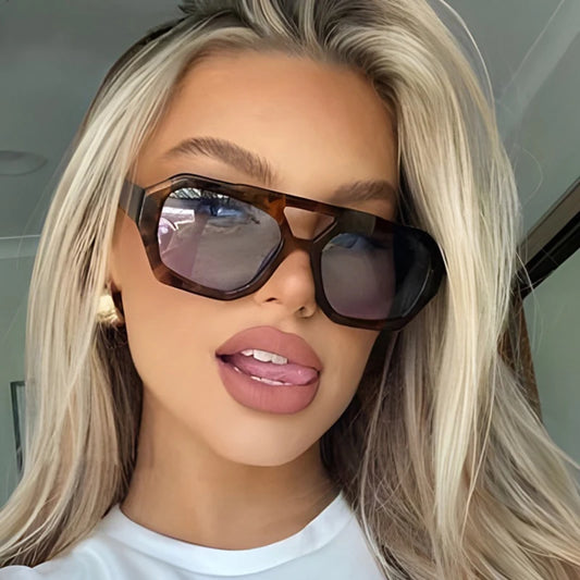 Damen Sonnenbrille Designer Luxus Brille Quadratische Übergröße Gläser Vintage