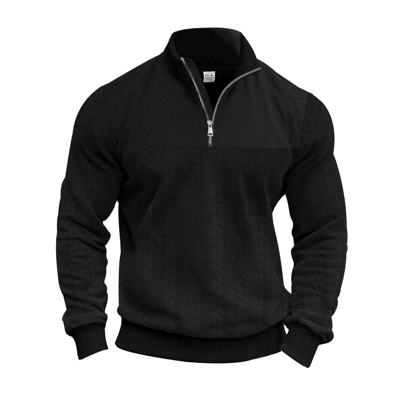 Herren Pullover Sweatshirt Troyer Pulli Sweater Stehkragen Zipper Langarmpulli