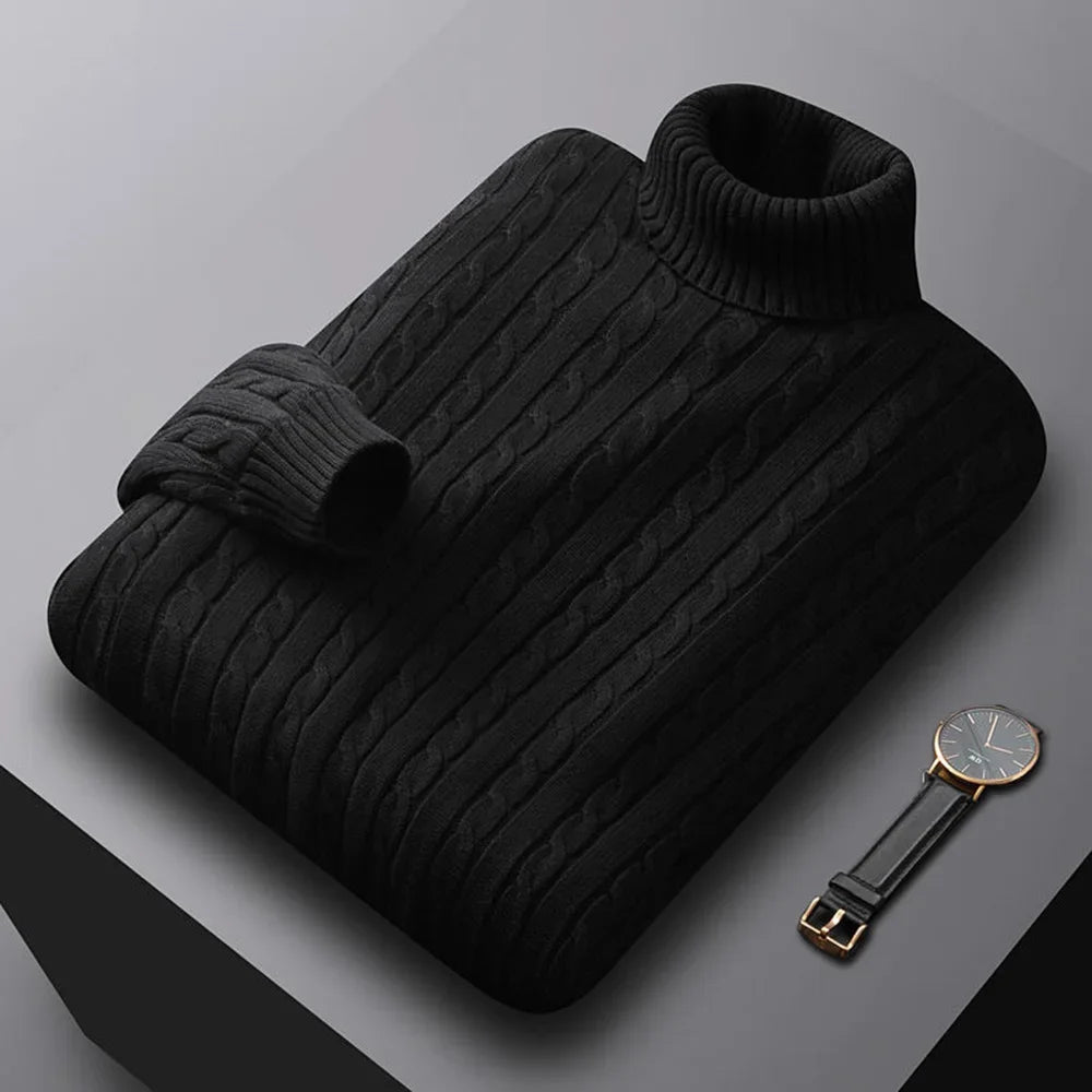 Herren Rollkragen Pullover Sweatshirt Pulli Zipper Sweater Shirt Langarmshirt