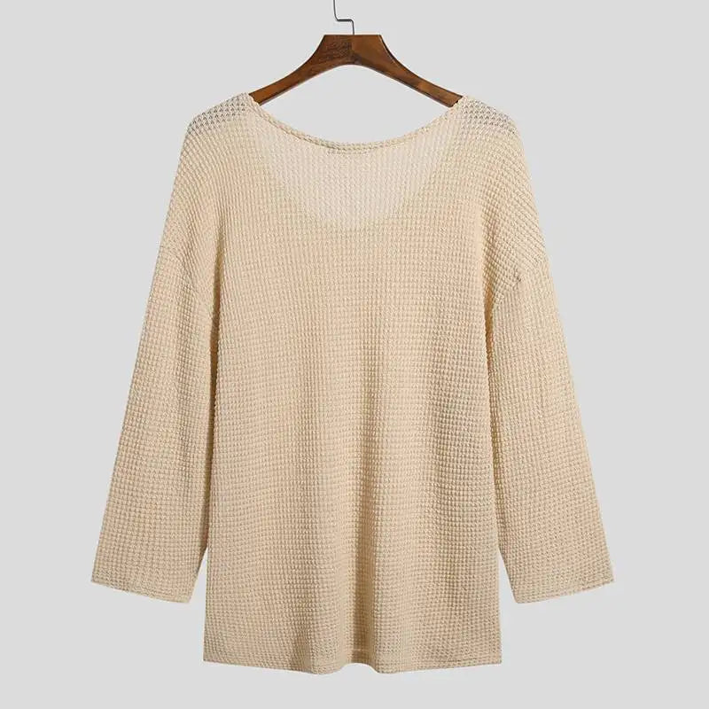 Herren Pullover Sweatshirt Leichter Pulli Sweater Langarm Shirt Strickpullover