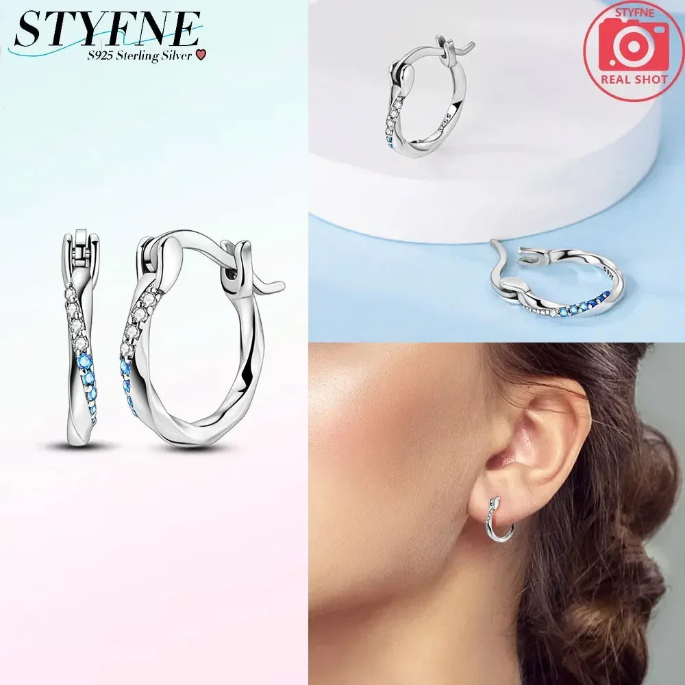 Creolen 925 Silber Ohrringe Zirkonia | Hypoallergen | Luxus Ohrstecker Geschenk
