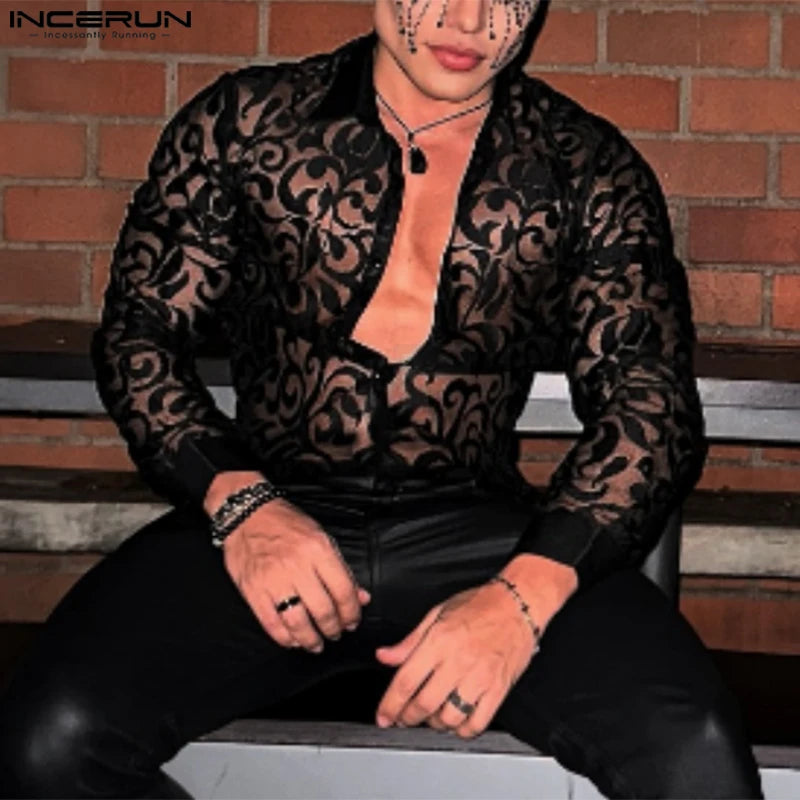 Fetisch Fashion Männer Oberteil Sexy Shirt Herren Body Hemd Transparent Clubwear